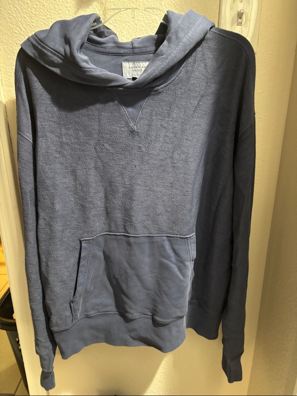 American Eagle Outfitters Slate Blue Hooded Pullover Sweatshirt S NWT